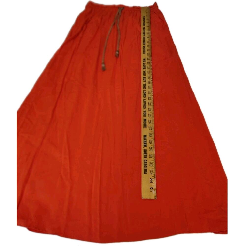 Sofia by Sofia Vergara Tangerine Orange Maxi Skirt Size S 100% Rayon Boho - Picture 6 of 10